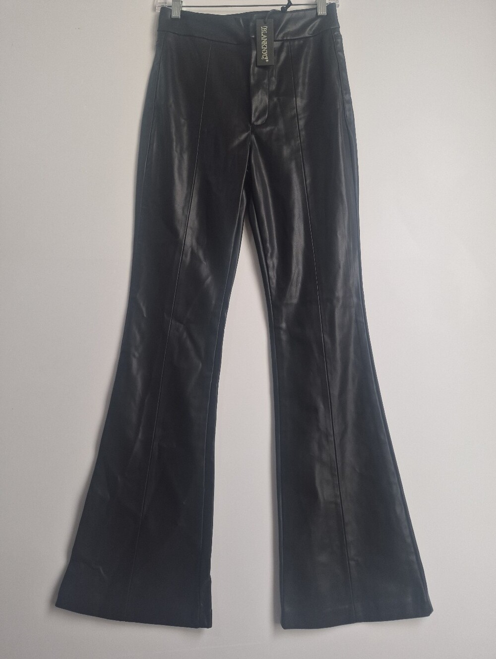 NWT BLANKNYC Black Faux Vegan Leather High Rise Flare Bootcut Pants Size 27 - Picture 3 of 9